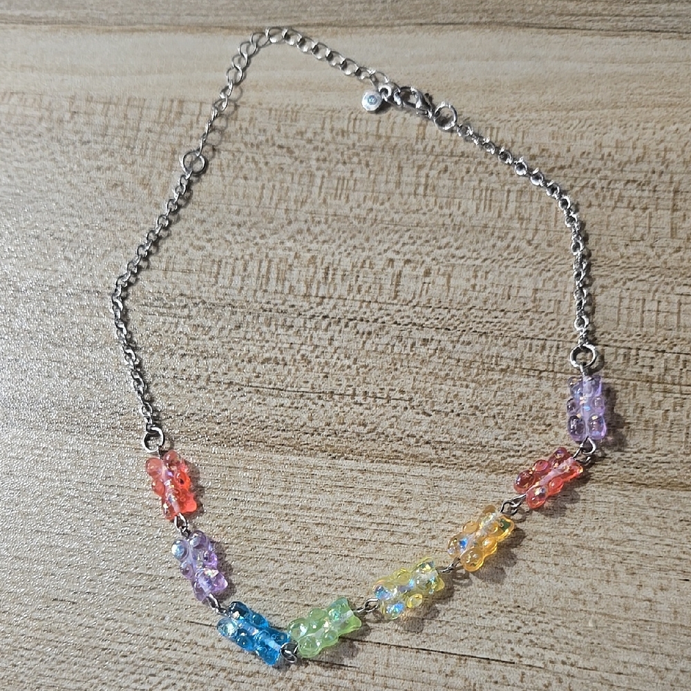 Colorful Gummy Bear Beaded Necklace- Kids